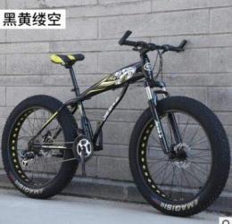LIANG Fat Tyre Bike LIANG Mountain Bike 4.0 Large Tire Damping Speed Offroad Men Bike Double Disc Brakes, 21, 26 inch