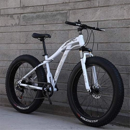 Leifeng Tower Fat Tyre Bike Lightweight， 24 Inch Fat Tire Mountain Bike Adult, Beach Snow Bike, Double Disc Brake Cruiser Bikes, Mountain Bike Mens 4.0 Wide Wheels Inventory clearance ( Color : White , Size : 24 speed )