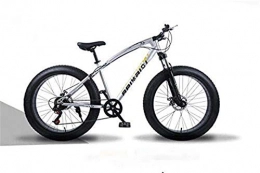 Leifeng Tower Fat Tyre Bike Lightweight， Hardtail Mountain Bikes, Dual Disc Brake Fat Tire Cruiser Bike, High-Carbon Steel Frame, Adjustable Seat Bicycle Inventory clearance ( Color : Silver , Size : 24 inch 27 speed )