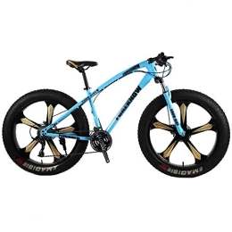 LILIS Fat Tyre Bike LILIS Mountain Bike Folding Bike Bicycle MTB Adult Big Tire Beach Snowmobile Bicycles Mountain Bike For Men And Women 26IN Wheels Adjustable Speed Double Disc Brake (Color : Blue, Size : 24 speed)