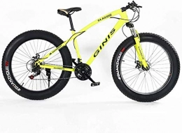 LIYONG Fat Tyre Bike LIYONG Super Wind Speed Bike! Youth Mountain Bike 21 Speed 24 Inch Fat Tire Bicycle Carbon Steel Frame Bicycle with Yellow Spoke Disc Brakes-Spoke_Yellow-SX003