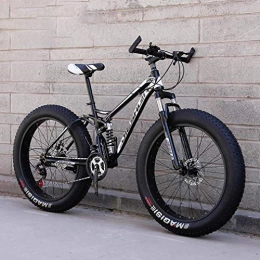 LJ Bike LJ Bicycle, Adult Fat Tire Mountain Bike, Beach Snow Bike, Double Disc Brake Cruiser Bikes, Lightweight High-Carbon Steel Frame Bicycle, 26 inch Wheels, F, 21 Speed, a, 7 Speed