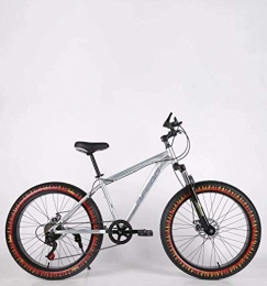 LJ  LJ Bicycle, Adult Fat Tire Mountain Bike, Double Disc Brake Beach Snow Bicycle, High-Carbon Steel Frame Cruiser Bikes, 26 inch Flame Wheels, E, 24 Speed, B, 27 Speed