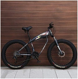 LQH Fat Tyre Bike LQH 26 inches mountain bike, a mountain bike tire adult fat, mechanical disc brakes, the front bicycle suspension Men Women (Color : Grey Spokes, Size : 27 Speed)