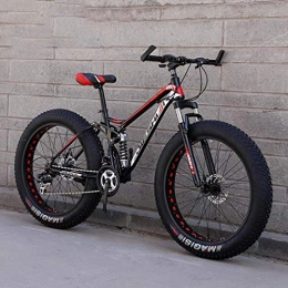 LUO Fat Tyre Bike LUO Adult Fat Tire Mountain Bike, Beach Snow Bicycle, Off-Road Snow Bike, Double Disc Brake Cruiser Bikes, Beach Bicycle 26 inch Wheels, E, 7 Speed, a, 7 Speed