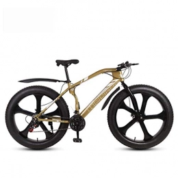LUO Fat Tyre Bike LUO Beach Snow Bicycle, Adult Fat Tire Mountain Bike, Bionic Front Fork Snow Bikes, Double Disc Brake Beach Cruiser Bicycle, 26 inch Wheels, C, 27 Speed, E, 24 Speed