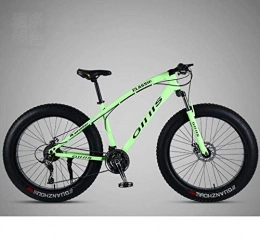 LUO Bike LUO Bicycle, 26 inch Bicycle Mountain Bike Hardtail for Men's Womens, Fat Tire MTB Bikes, High-Carbon Steel Frame, Shock-Absorbing Front Fork and Dual Disc Brake, Orange, 30 Speed, Green, 24 Speed