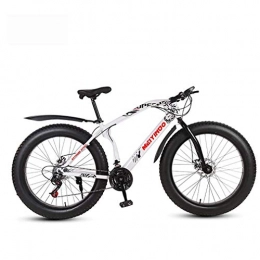 LUO Fat Tyre Bike LUO Bike，Mens Adult Fat Tire Mountain Bike, Bionic Front Fork Cruiser Bicycle, Double Disc Brake Beach Snow Bikes, 26 inch Wheels, E, 27 Speed, C, 24 Speed