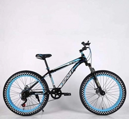 LUO Fat Tyre Bike LUO Bike，Mens Adult Fat Tire Mountain Bike, Double Disc Brake Beach Snow Bikes, Road Race Cruiser Bicycle, 26 inch Highway Wheels, B, 24 Speed, A, 21 Speed