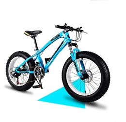 LUO Fat Tyre Bike LUO Fat Tire Mountain Bike, Beach Snow Bicycle, Beach Bike, Double Disc Brake 20 inch Cruiser Bikes, 4.0 Wide Wheels, Adult Snow Bicycle, Red, 24Speed, Blue, 24Speed