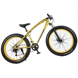 LYRWISHJD Fat Tyre Bike LYRWISHJD 26 Inch Wheel 27 Speed Mountain Bikes Cruiser Bicycle Professional Mountain Trail Bike Cycling Road Bikes Disc Dual Brakes For Outdoor Off-road (Color : Yellow, Speed : 27 Speed)