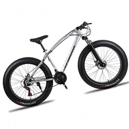 LYRWISHJD Bike LYRWISHJD 4.0 Fat Tire Mountain Bike High-Carbon Steel Frame MTB Exercise Bikes Shock-absorbing Road Bike Bicycle Unisex Adult Student Outdoors (Color : White, 速度 Speed : 24Speed)