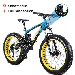 LYRWISHJD Bike LYRWISHJD 4.0 Fat Tire Mountain Trail Bike Soft Tail Bikes Cruiser Bicycle Dual Disc Brakes Adjustable Seat Aluminum Alloy Frame For Snow And Beach Unisex (Color : Red, Size : 26inch-27Speed)