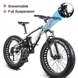 LYRWISHJD Bike LYRWISHJD 4.0 Fat Tire Mountain Trail Bike Soft Tail Bikes Cruiser Bicycle Dual Disc Brakes Adjustable Seat Aluminum Alloy Frame For Snow And Beach Unisex (Color : White, Size : 26inch-27Speed)