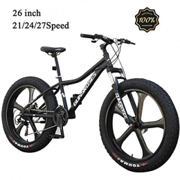 LYRWISHJD Bike LYRWISHJD Fat Bike Snow Bike 26 Inch 21 Speed Bicycle Cruiser Bicycle Beach Ride With High-carbon Steel Frame Double Disc Brake Shock-absorbing Fork For Men And Women Outdoor Cross Country