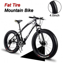LYRWISHJD Fat Tyre Bike LYRWISHJD Fat Tire Mountain Bikes 26 Inch Wheels 7 / 21 / 24 / 27 Speed Snow Bike Beach Bike High-Tensile Carbon Steel Frame With Double Suspension Adjustable Seat (Color : 7Speed, Size : 24inch)