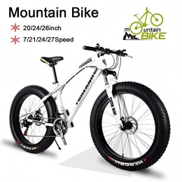 LYRWISHJD Bike LYRWISHJD Mountain Bike 26 Inch Fat Tire Bicycle, Outdoor Bicycle Anti-Slip Bike High-Tensile Steel Frame Double Disc Brake Sand Bike Bold Front Fork (Color : 7Speed, Size : 26inch)