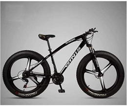 Lyyy Fat Tyre Bike Lyyy 26 Inch Mountain Bicycle, High-carbon Steel Frame Fat Tire Mountain Trail Bike, Men's Womens Hardtail Mountain Bike with Dual Disc Brake YCHAOYUE (Color : Black, Size : 30 Speed 3 Spoke)