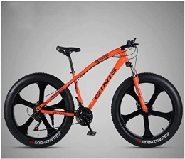 Lyyy Fat Tyre Bike Lyyy 26 Inch Mountain Bicycle, High-carbon Steel Frame Fat Tire Mountain Trail Bike, Men's Womens Hardtail Mountain Bike with Dual Disc Brake YCHAOYUE (Color : Orange, Size : 24 Speed 5 Spoke)