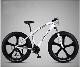 Lyyy Fat Tyre Bike Lyyy 26 Inch Mountain Bicycle, High-carbon Steel Frame Fat Tire Mountain Trail Bike, Men's Womens Hardtail Mountain Bike with Dual Disc Brake YCHAOYUE (Color : White, Size : 30 Speed 5 Spoke)