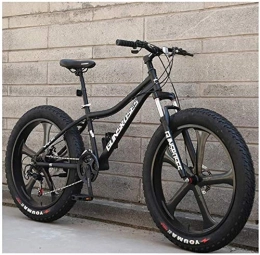 Lyyy Fat Tyre Bike Lyyy 26 Inch Mountain Bikes, High-carbon Steel Hardtail Mountain Bike, Fat Tire All Terrain Mountain Bike, Women Men's Anti-Slip Bikes YCHAOYUE (Color : Black, Size : 27 Speed 5 Spoke)