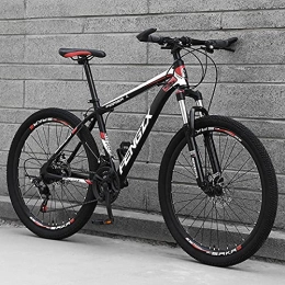 LZHi1 Fat Tyre Bike LZHi1 Mountain Bike 26 Inch Wheels 30 Speed Carbon Steel Frame Trail Bicycle With Suspension Fork, Road Bike Urban Street Bicycle With Dual Disc Brakes(Color:Black red)