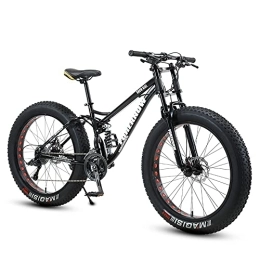 MADELL Bike MADELL Bikes Thick Wheel Premium Mountain Bike - Adult Fat Tire Trail for Boys, Girls, Men and Women Speed Gear, High-Carbon Steel Frame / K Black / 26Inch 30Speed