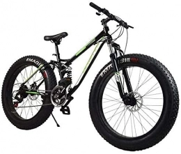 MAMINGBO Bike MAMINGBO Mountain Bike, 21Speed Fat Tire Hardtail Mountain Bicycle, Dual Suspension Frame And High Carbon Steel Frame, Double Disc Brake, 26 Inch Wheels, Colour:Black red (Color : Black green)