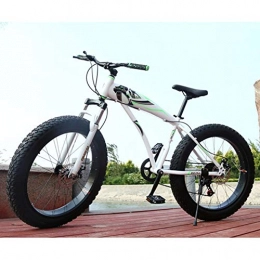 RNNTK Fat Tyre Bike Men Fat Bike Outroad Mountain Bike, Double Disc Brake Double Suspension Bicycle Big Tires Widening, Adult Outroad Racing Cycling A Variety Of Colors Optional A -30 Speed-24 Inches