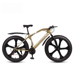 WJSW Bike Mens Adult Fat Tire Mountain Bike, Bionic Front Fork Snow Bikes, Double Disc Brake Beach Bicycle, 26 Inch Wheels