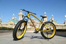 makeups1 Fat Tyre Bike Mens Mountain Bike 21 Speed Mountain Bike 26 inch Bike Fat Tire Beach Bicycle Shock Absorber Bicycle-yellow_26_inches_x_17_inches