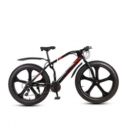 MHUI Bike MHUI Mountain Bikes, 26 Inch Fat Tire Hardtail Mountain Bike, Double Disc Brake Cruiser Bicycle, 5 Spoke, Black, 26 inch 21 speed