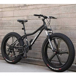 MJY Bike MJY Mountain Bikes, 26Inch Fat Tire Hardtail Snowmobile, Dual Suspension Frame and Suspension Fork All Terrain Men's Mountain Bicycle Adult 6-11, 21Speed
