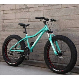 MJY Bike MJY Mountain Bikes, 26Inch Fat Tire Hardtail Snowmobile, Dual Suspension Frame and Suspension Fork All Terrain Men's Mountain Bicycle Adult 7-10, 7Speed