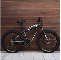 MKWEY Bike MKWEY 26 Inch Mens Womens Mountain Bikes, Fat Tire Hardtail MTB Bikes, Aluminum Frame Alpine Mountain Bicycle, Adult Bicycle with Front Suspension, Grey, 27 Speed Spoke