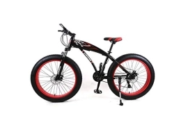 MOLVUS Fat Tyre Bike MOLVUS Mountain Bike Mens Mountain Bike 7 / 21 / 24 / 27 Speeds, 26 inch Fat Tire Road Bicycle Snow Bike Pedals with Disc Brakes and Suspension Fork, BlackRed, 27 Speed