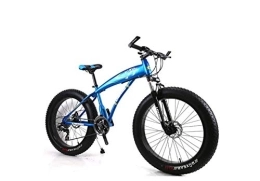 MOLVUS Fat Tyre Bike MOLVUS Mountain Bike Mens Mountain Bike 7 / 21 / 24 / 27 Speeds, 26 inch Fat Tire Road Bicycle Snow Bike Pedals with Disc Brakes and Suspension Fork, Blue, 21 Speed