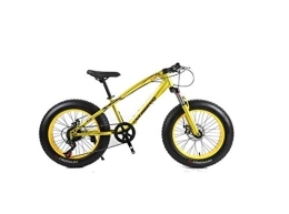 MOLVUS Bike MOLVUS Mountain Bike Unisex Hardtail Mountain Bike 7 / 21 / 24 / 27 Speeds 26 inch Fat Tire Road Bicycle Snow Bike / Beach Bike with Disc Brakes and Suspension Fork, Gold, 24 Speed