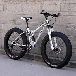 RNNTK Bike Mountain Bicycle Fat Bike, RNNTK Adult Outroad Mountain Bike Double Suspension A Variety Of Colors Double Disc Brakes Fat tires.Bike L -7 Speed -24 Inches