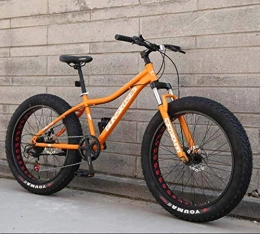 XIUYU Fat Tyre Bike Mountain Bike Bikes 26" Fat Tire Hardtail Snowmobile Dual Suspension Frame And Fork All Terrain Men's Bicycle Adult, Orange 2, 7Speed XIUYU (Color : Orange 1)