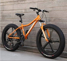 XIUYU Fat Tyre Bike Mountain Bike Bikes 26" Fat Tire Hardtail Snowmobile Dual Suspension Frame And Fork All Terrain Men's Bicycle Adult, Orange 2, 7Speed XIUYU (Color : Orange 2)