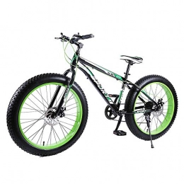 WYX Bike Mountain Bike Fat Tire 26In Bicycle Wheels Cycling 7Speed Full Suspended Frame Double Disc Brake Suspension Fork Carbon Steel, a, 26"7speed