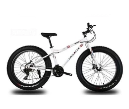 WJSW Fat Tyre Bike Mountain Bike for Adults, Dual Disc Brake Fat Tire Mountain Trail Bicycle, Hardtail Mountain Bike, High-Carbon Steel Frame, 26 Inch Wheels