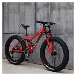  Fat Tyre Bike Mountain Bikes, 24" 26 Inch Fat Tire Hardtail Mountain Bike, Dual Suspension Frame and Suspension Fork All Terrain Mountain Bike, Orange, 26 inch 24 speed (Color : Red)