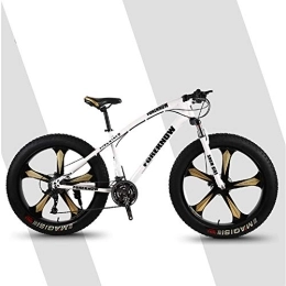CJF Bike Mountain Bikes 26 Inch Fat Tire Snow Bike with Lightweight High Carbon Steel Frame, Double Disc Brake for Outdoor Riding, B