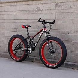 MLHH Fat Tyre Bike Mountain Bikes Cycling Cross Country Off-Road Bicycle Variable Speed Mtb Road Fat Tire Trail Bikes For Men And Women 24 Speed 24 Inch red, orange