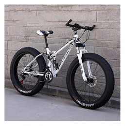 CYSHAKE Fat Tyre Bike Movement Men's Mountain Bikes, 27.5 inch Hardtail Mountain Trail Bike, Carbon Fiber Frame, Oil Disc Brake All Terrain Mountain Bicycle, 36 Speed Suitable for Men and Women, Cycling and Hiking, White Out