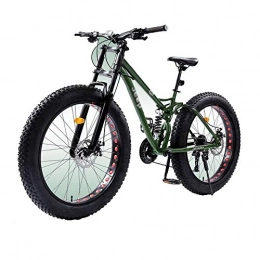 MYSZCWCF Fat Tyre Bike MYSZCWCF 26-inch Mountain Bike, 4.0 Wide Tires Male And Female Student Adult Bikes Snowmobile Beach Off-road Vehicles 27-speed Disc Brakes Fat Tires Non-slip High-carbon Steel Frame (Color : Green)
