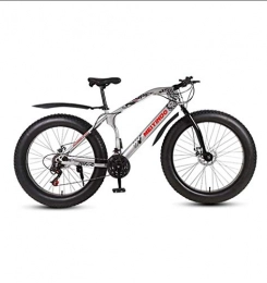 MYSZCWCF Fat Tyre Bike MYSZCWCF Men Fat Wheel Mountain Bike, 26-inch Dual-disc Brakes, Wide Tires, Off-road 27 / 24 / 21 Variable Speed Snow Off-road Vehicle High-carbon Steel Frame, 4.0-inch Light Steel Thick Tires