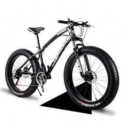 NENGGE Fat Tyre Bike NENGGE 26 Inch Hardtail Mountain Bikes with Fat Tire for Adults Men Women, Mountain Trail Bike with Front Suspension Disc Brakes, High-Carbon Steel Mountain Bicycle, Black Spoke, 21 Speed